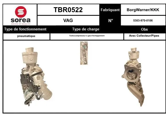 Turbocompresseur, suralimentation EAI TBR0522
