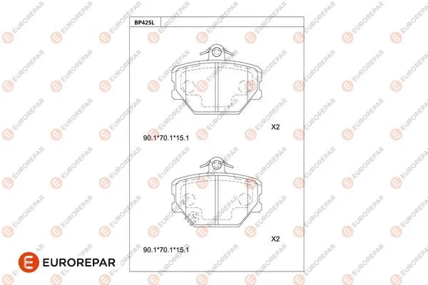 Kit de plaquettes de frein, frein à disque EUROREPAR 1681247280