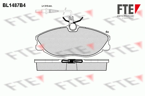 Kit de plaquettes de frein, frein à disque FTE 9010220