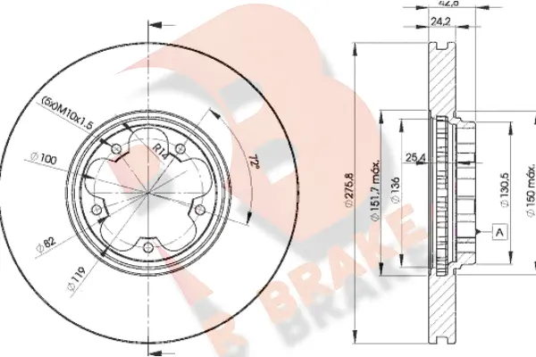 Disque de frein R BRAKE 78RBD25612