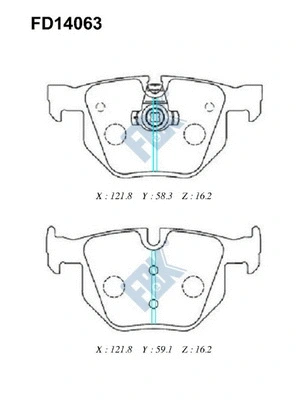 Kit de plaquettes de frein, frein à disque FBK FD14063
