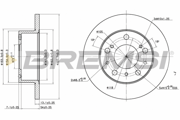 Disque de frein BREMSI CD6117S