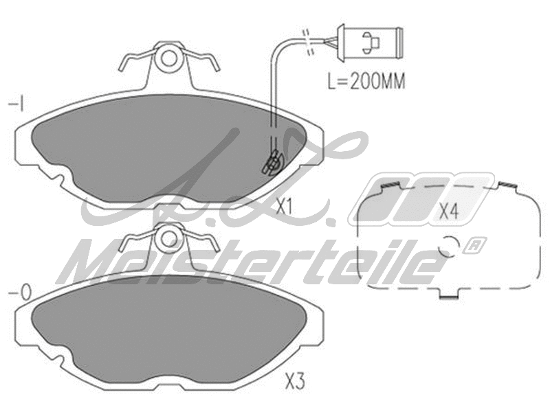 Kit de plaquettes de frein, frein à disque A.Z. Meisterteile AZMT-44-022-2342