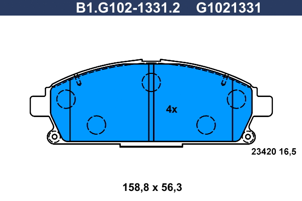 Kit de plaquettes de frein, frein à disque GALFER B1.G102-1331.2