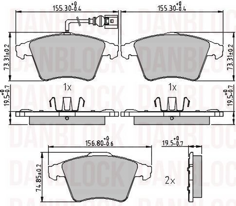 Kit de plaquettes de frein, frein à disque DANBLOCK DB 510479