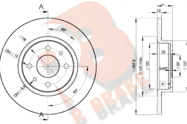 Disque de frein R BRAKE 78RBD23466