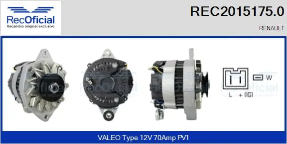 Alternateur RECOFICIAL REC2015175.0