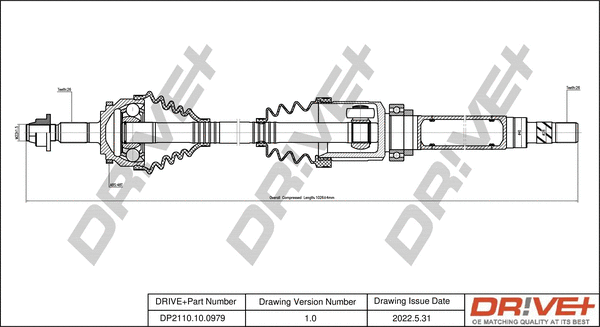 Arbre de transmission Dr!ve+ DP2110.10.0979