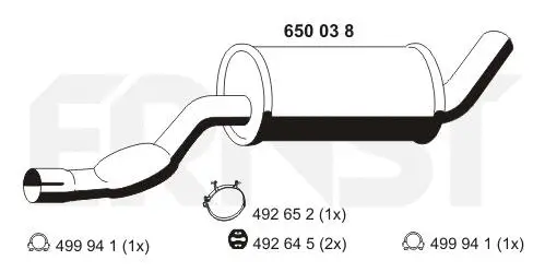 Silencieux central ERNST 650038