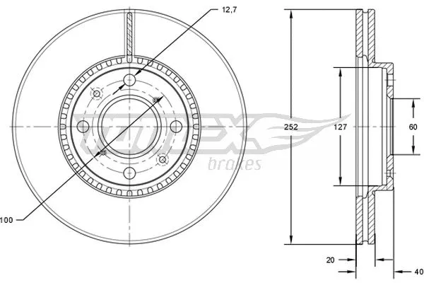 Disque de frein TOMEX Brakes TX 72-14
