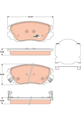 Kit de plaquettes de frein, frein à disque TRW GDB1782DT
