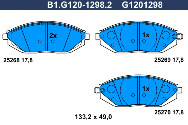 Kit de plaquettes de frein, frein à disque GALFER B1.G120-1298.2
