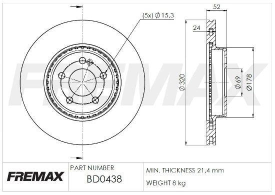 Disque de frein FREMAX BD-0438