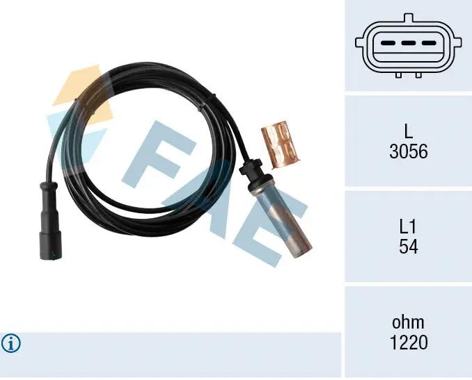 Capteur, vitesse de roue FAE 78560