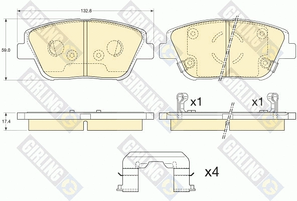 Kit de plaquettes de frein, frein à disque GIRLING 6135405