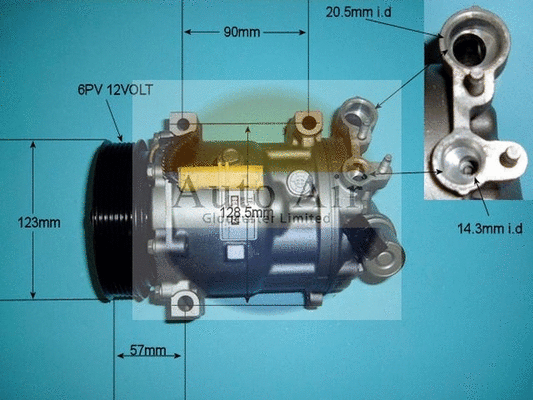 Compresseur, climatisation AUTO AIR GLOUCESTER 14-0220R