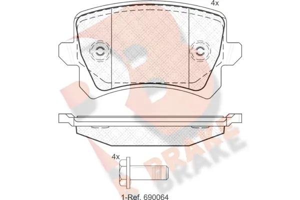 Kit de plaquettes de frein, frein à disque R BRAKE RB1857