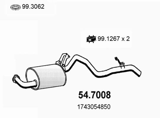 Silencieux arrière ASSO 54.7008