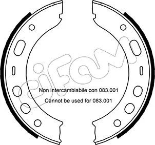 Jeu de mâchoires de frein, frein de stationnement CIFAM 153-337