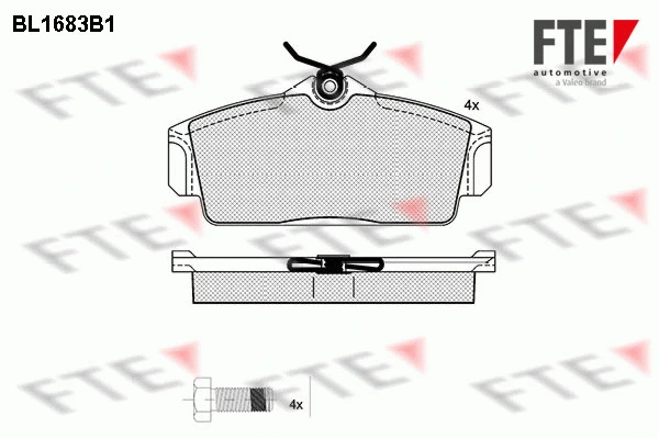 Kit de plaquettes de frein, frein à disque FTE 9010294
