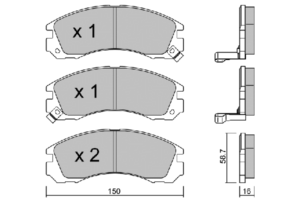 Kit de plaquettes de frein, frein à disque AISIN BPMI-1902