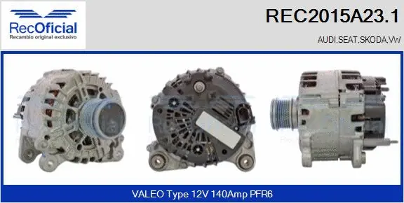 Alternateur RECOFICIAL REC2015A23.1