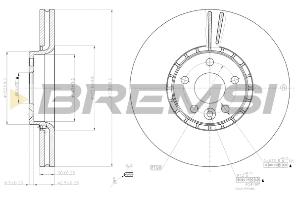 Disque de frein BREMSI CD7801V