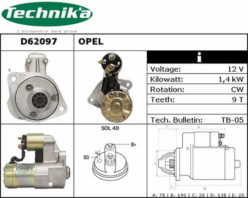 Démarreur Technika D62097