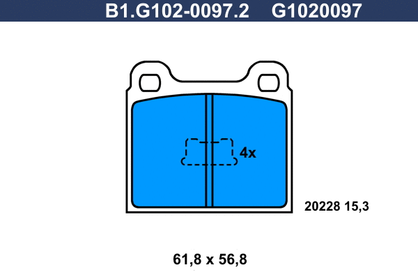 Kit de plaquettes de frein, frein à disque GALFER B1.G102-0097.2
