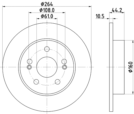 Disque de frein PAGID 52808