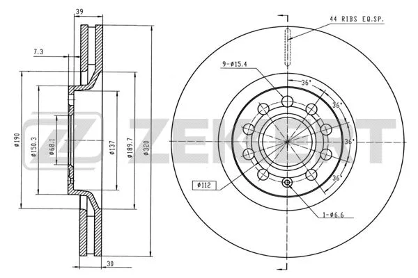 Disque de frein ZEKKERT BS-5245B