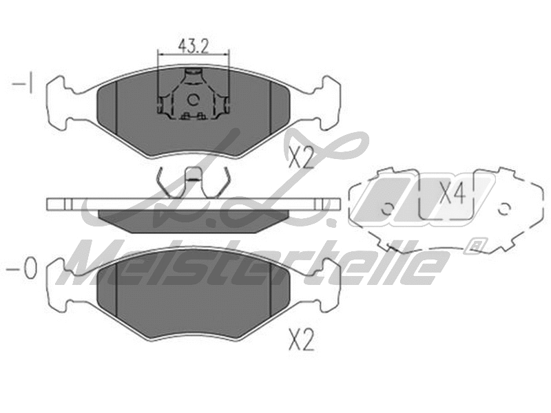 Kit de plaquettes de frein, frein à disque A.Z. Meisterteile AZMT-44-022-2205