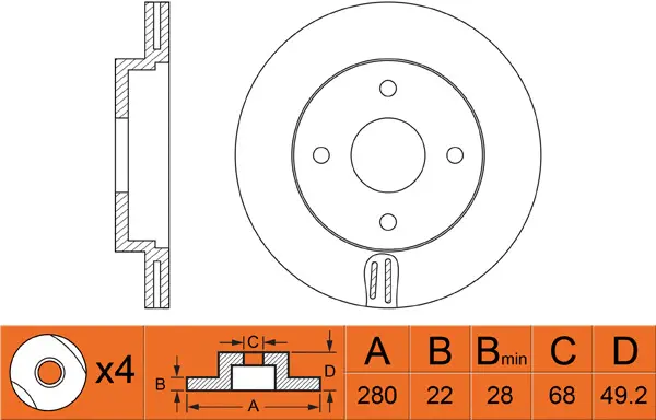 Disque de frein FIT FR0258V