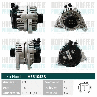 Alternateur HOFFER H5510538
