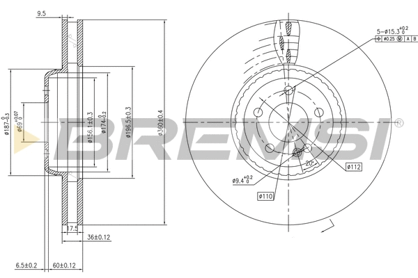 Disque de frein BREMSI CD7329V