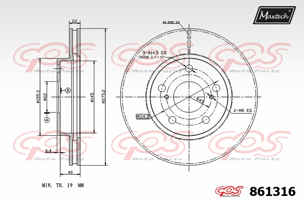 Disque de frein MAXTECH 861316
