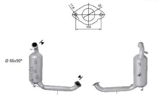 Filtre à particules / à suie, échappement VEGAZ GmbH FK-848AS
