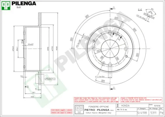 Disque de frein PILENGA 5311