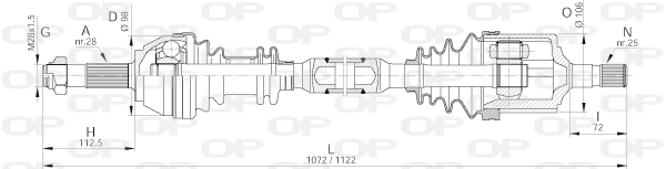 Arbre de transmission OPEN PARTS DRS6139.00