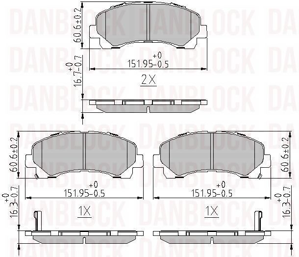 Kit de plaquettes de frein, frein à disque DANBLOCK DB 511310