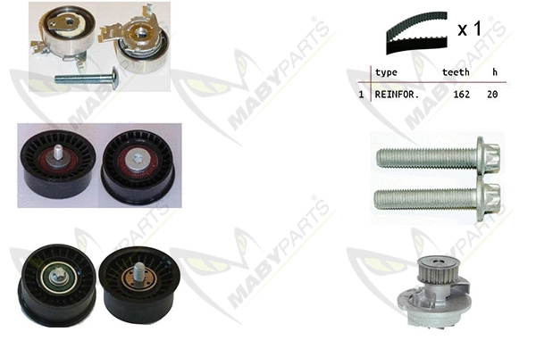 Pompe à eau + kit de courroie crantée MABYPARTS OBKWP0163