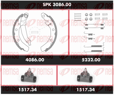 Kit de freins, freins à tambours REMSA SPK 3086.00
