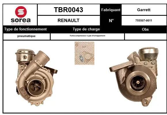 Turbocompresseur, suralimentation EAI TBR0043