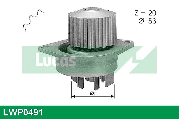 Pompe à eau, refroidissement du moteur LUCAS LWP0491