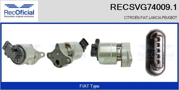 Vanne EGR RECOFICIAL RECSVG74009.1