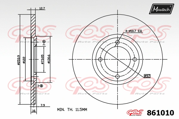 Disque de frein MAXTECH 861010