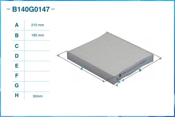 Filtre, air de l'habitacle CWORKS B140G0147