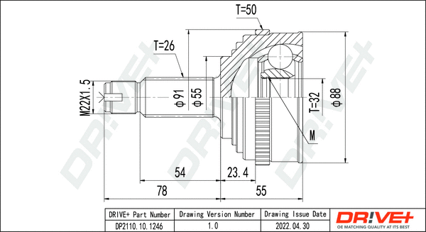 Jeu de joints, arbre de transmission Dr!ve+ DP2110.10.1246