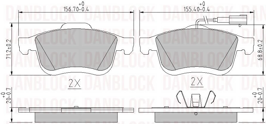 Kit de plaquettes de frein, frein à disque DANBLOCK DB 511127