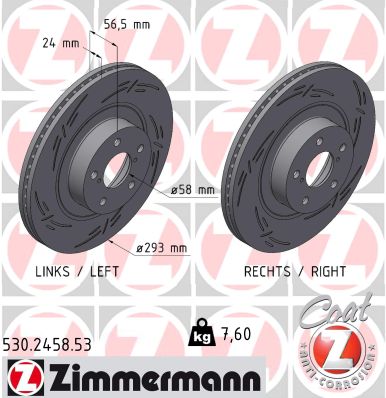 Disque de frein ZIMMERMANN 530.2458.53